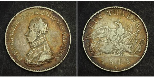 1 Thaler Regno di Prussia (1701-1918) Argento Federico Guglielmo III di Prussia  (1770 -1840)