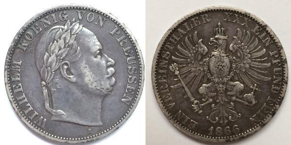 1 Thaler Regno di Prussia (1701-1918) Argento Wilhelm I, German Emperor (1797-1888)