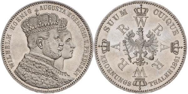 1 Thaler Regno di Prussia (1701-1918) Argento Wilhelm I, German Emperor (1797-1888)