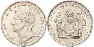 1 Thaler Regno di Sassonia (1806 - 1918) Argento Giovanni di Sassonia