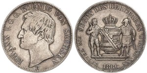 1 Thaler Regno di Sassonia (1806 - 1918) Argento Giovanni di Sassonia