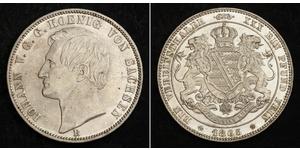 1 Thaler Regno di Sassonia (1806 - 1918) Argento Giovanni di Sassonia