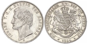 1 Thaler Regno di Sassonia (1806 - 1918) Argento Giovanni di Sassonia