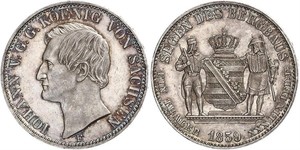 1 Thaler Regno di Sassonia (1806 - 1918) Argento Giovanni di Sassonia