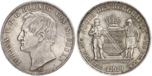 1 Thaler Regno di Sassonia (1806 - 1918) Argento Giovanni di Sassonia