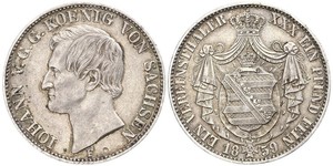 1 Thaler Regno di Sassonia (1806 - 1918) Argento Giovanni di Sassonia