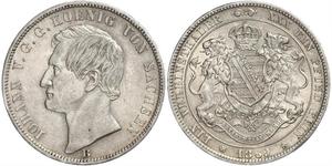 1 Thaler Regno di Sassonia (1806 - 1918) Argento Giovanni di Sassonia