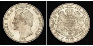 1 Thaler Regno di Sassonia (1806 - 1918) Argento Giovanni di Sassonia