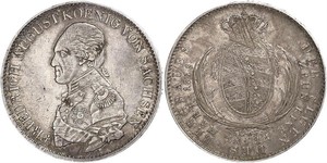 1 Thaler Regno di Sassonia (1806 - 1918) Argento Federico Augusto I (re di Sassonia)