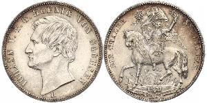 1 Thaler Regno di Sassonia (1806 - 1918) Argento Giovanni di Sassonia
