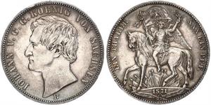 1 Thaler Regno di Sassonia (1806 - 1918) Argento Giovanni di Sassonia
