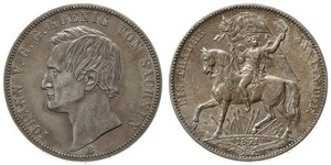 1 Thaler Regno di Sassonia (1806 - 1918) Argento Giovanni di Sassonia