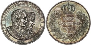 1 Thaler Regno di Sassonia (1806 - 1918) Argento Giovanni di Sassonia