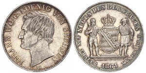 1 Thaler Regno di Sassonia (1806 - 1918) Argento Giovanni di Sassonia