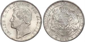 1 Thaler Regno di Sassonia (1806 - 1918) Argento Giovanni di Sassonia