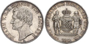 1 Thaler Regno di Sassonia (1806 - 1918) Argento Giovanni di Sassonia