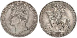 1 Thaler Regno di Sassonia (1806 - 1918) Argento Giovanni di Sassonia