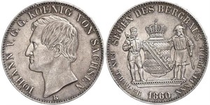 1 Thaler Regno di Sassonia (1806 - 1918) Argento Giovanni di Sassonia