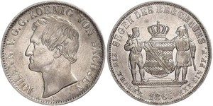 1 Thaler Regno di Sassonia (1806 - 1918) Argento Giovanni di Sassonia