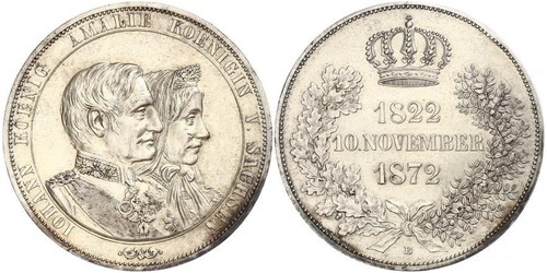 1 Thaler Regno di Sassonia (1806 - 1918) Argento Giovanni di Sassonia