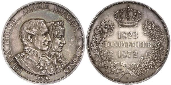 1 Thaler Regno di Sassonia (1806 - 1918) Argento Giovanni di Sassonia