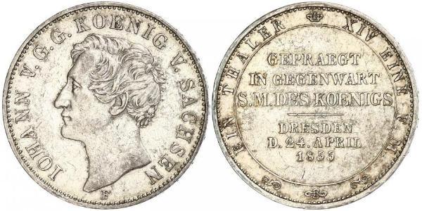 1 Thaler Regno di Sassonia (1806 - 1918) Argento Giovanni di Sassonia