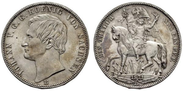 1 Thaler Regno di Sassonia (1806 - 1918) Argento Giovanni di Sassonia