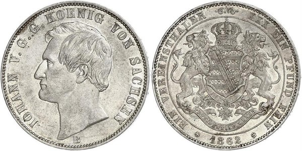 1 Thaler Regno di Sassonia (1806 - 1918) Argento Giovanni di Sassonia