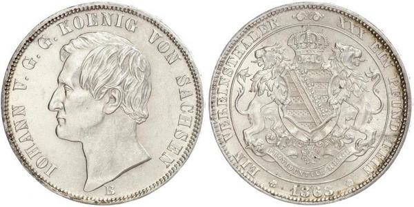 1 Thaler Regno di Sassonia (1806 - 1918) Argento Giovanni di Sassonia
