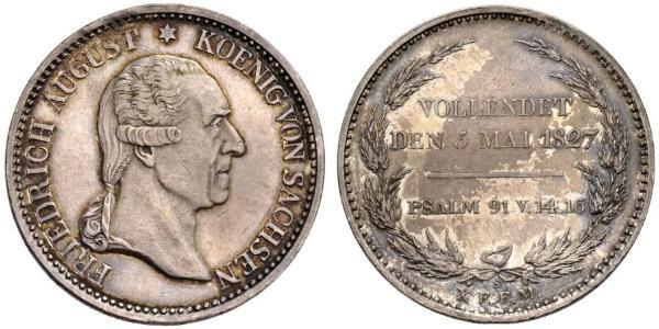 1 Thaler Regno di Sassonia (1806 - 1918) Argento Federico Augusto I (re di Sassonia)