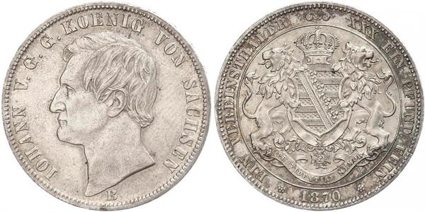 1 Thaler Regno di Sassonia (1806 - 1918) Argento Giovanni di Sassonia