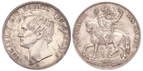 1 Thaler Regno di Sassonia (1806 - 1918) Argento Giovanni di Sassonia