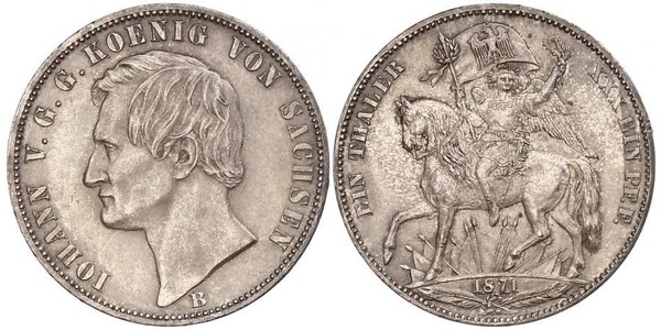 1 Thaler Regno di Sassonia (1806 - 1918) Argento Giovanni di Sassonia