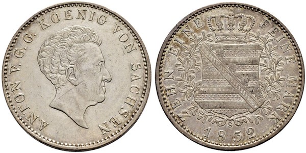 1 Thaler Regno di Sassonia (1806 - 1918) Argento 