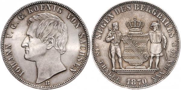 1 Thaler Regno di Sassonia (1806 - 1918) Argento Giovanni di Sassonia