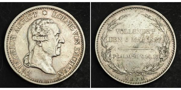1 Thaler Regno di Sassonia (1806 - 1918) Argento Federico Augusto I (re di Sassonia)
