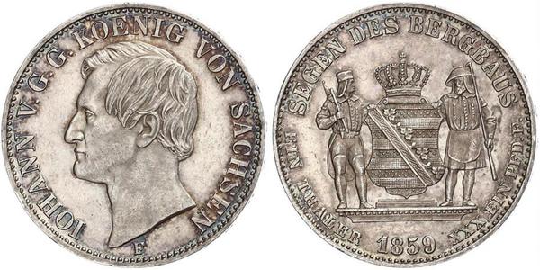 1 Thaler Regno di Sassonia (1806 - 1918) Argento Giovanni di Sassonia