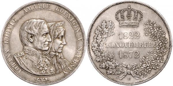 1 Thaler Regno di Sassonia (1806 - 1918) Argento Giovanni di Sassonia