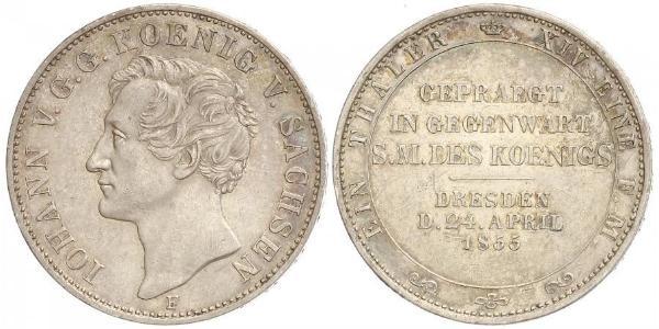 1 Thaler Regno di Sassonia (1806 - 1918) Argento Giovanni di Sassonia