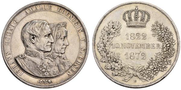 1 Thaler Regno di Sassonia (1806 - 1918) Argento Giovanni di Sassonia