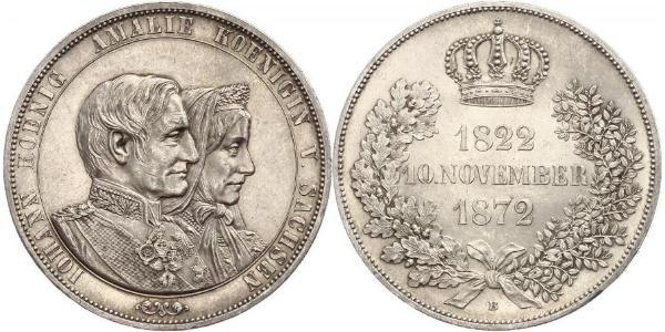 1 Thaler Regno di Sassonia (1806 - 1918) Argento Giovanni di Sassonia