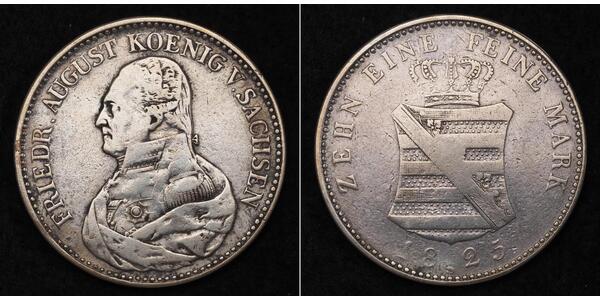 1 Thaler Regno di Sassonia (1806 - 1918) Argento Federico Augusto I (re di Sassonia)