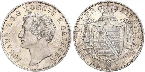 1 Thaler Regno di Sassonia (1806 - 1918) Argento Giovanni di Sassonia