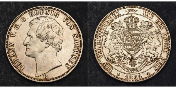 1 Thaler Regno di Sassonia (1806 - 1918) Argento Giovanni di Sassonia