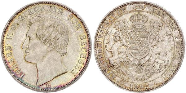 1 Thaler Regno di Sassonia (1806 - 1918) Argento Giovanni di Sassonia