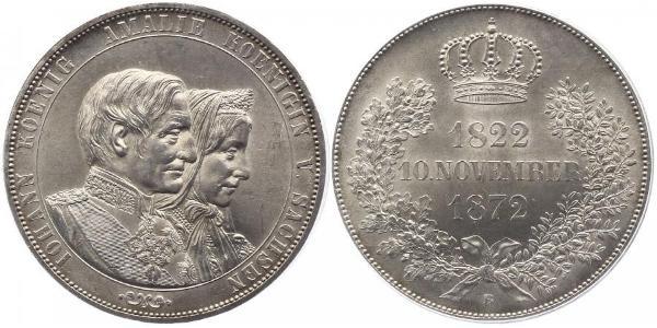 1 Thaler Regno di Sassonia (1806 - 1918) Argento Giovanni di Sassonia