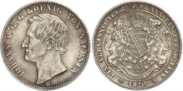 1 Thaler Regno di Sassonia (1806 - 1918) Argento Giovanni di Sassonia