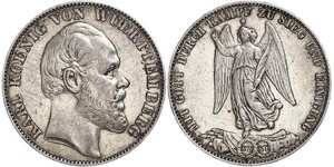 1 Thaler Regno di Württemberg (1806-1918) Argento Carlo di Württemberg