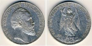 1 Thaler Regno di Württemberg (1806-1918) Argento Carlo di Württemberg