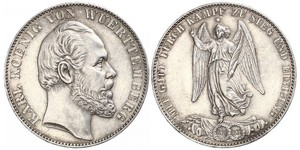 1 Thaler Regno di Württemberg (1806-1918) Argento Carlo di Württemberg